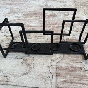 Modern Black Geometric Candle Holder